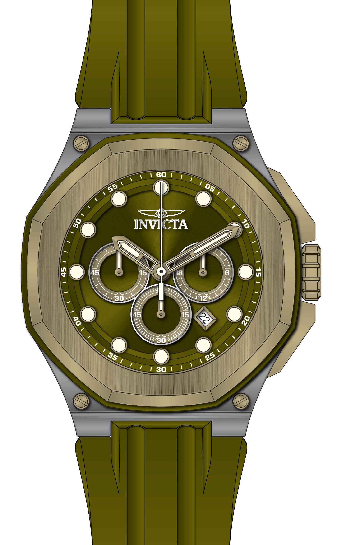 Band For Invicta Akula  Men 46149