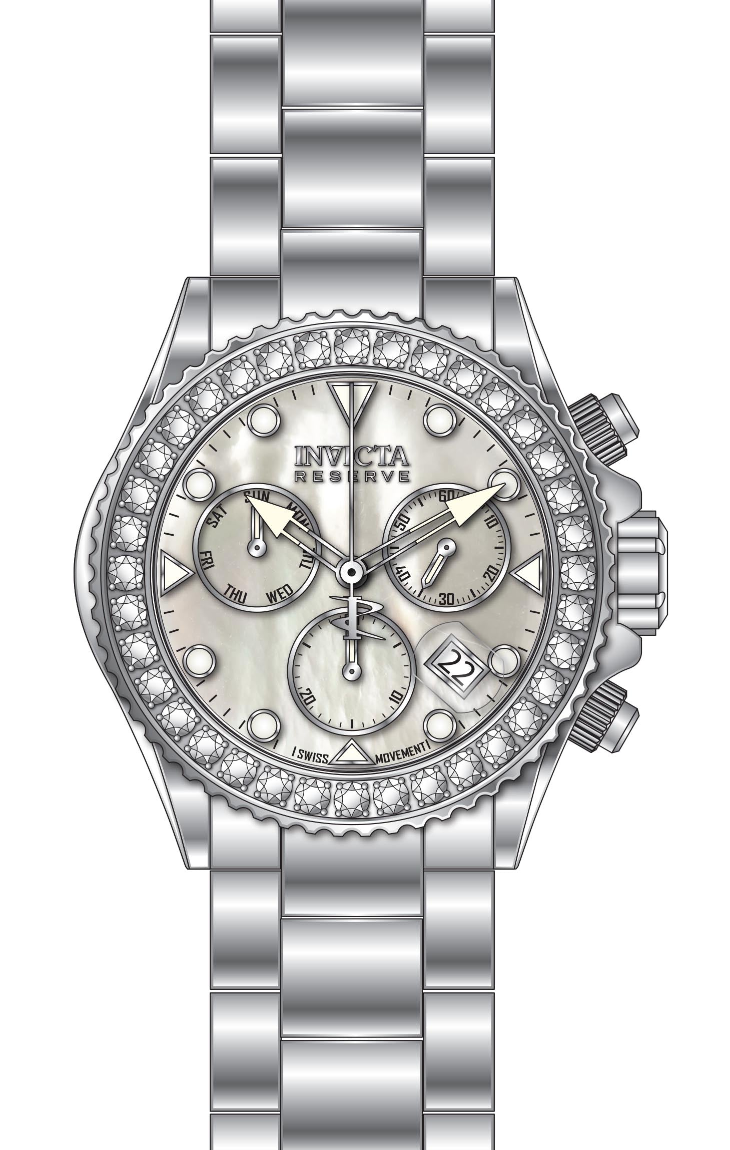 Band For Invicta Reserve Grand Diver Men 51625