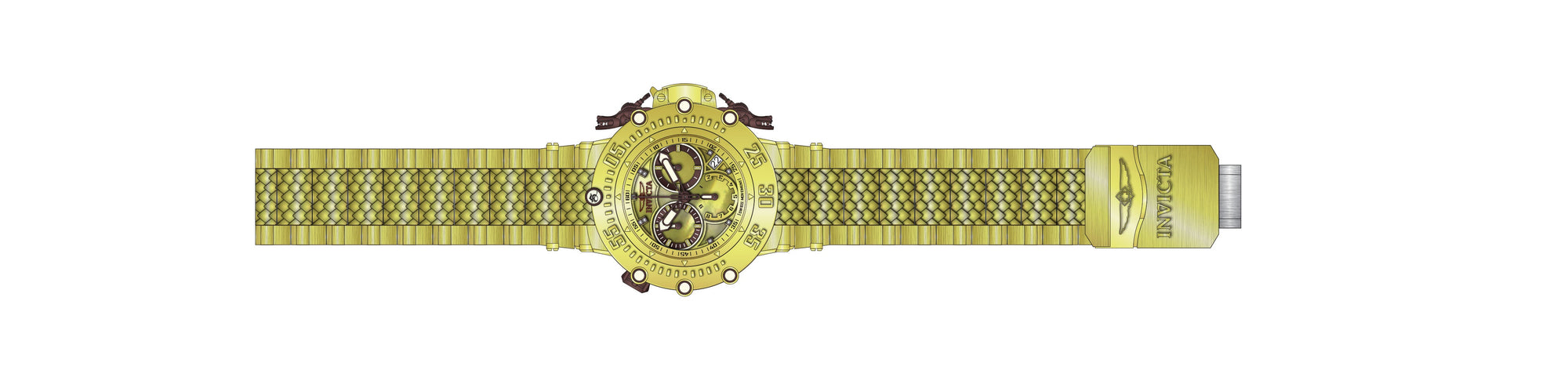Band for Invicta Subaqua Lady Gold Label 33251