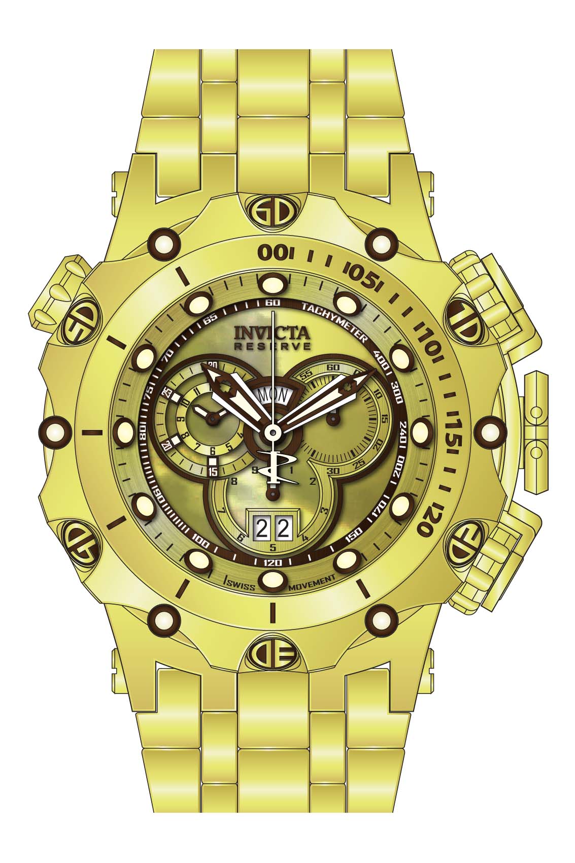 Parts for Invicta Reserve Venom Men Gold Label 35993